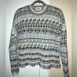 Sweater, vintage, with small fringe at bottom